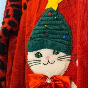 Christmas Kitty Sweater - NEVER WORN!  3XL